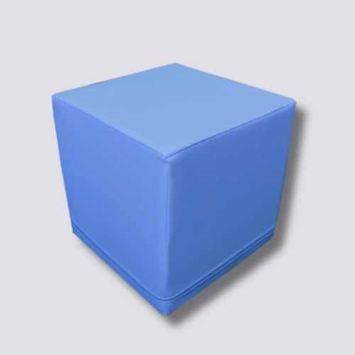 Pufa piankowa kwadrat 40x40x40 Błękitna